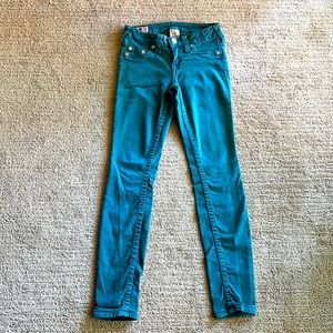 True Religion Halle Super Skinny Jean Size 24 Green